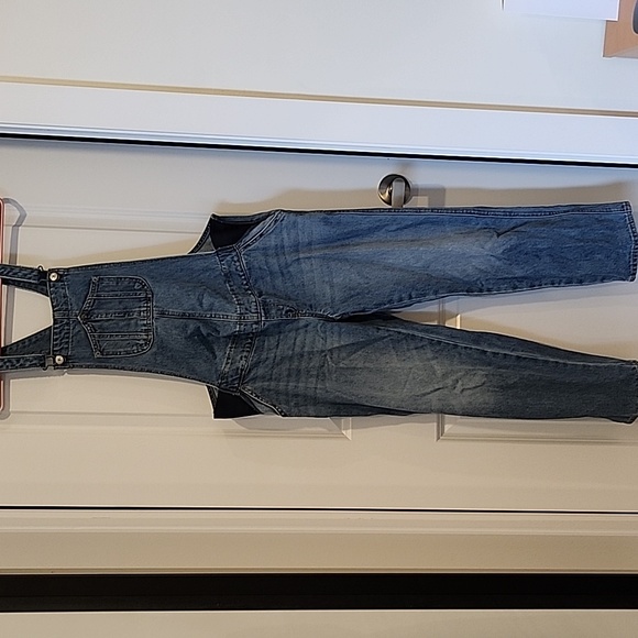 Maternity Side-Panel Slouchy Straight Jean Overalls - Picture 5 of 5